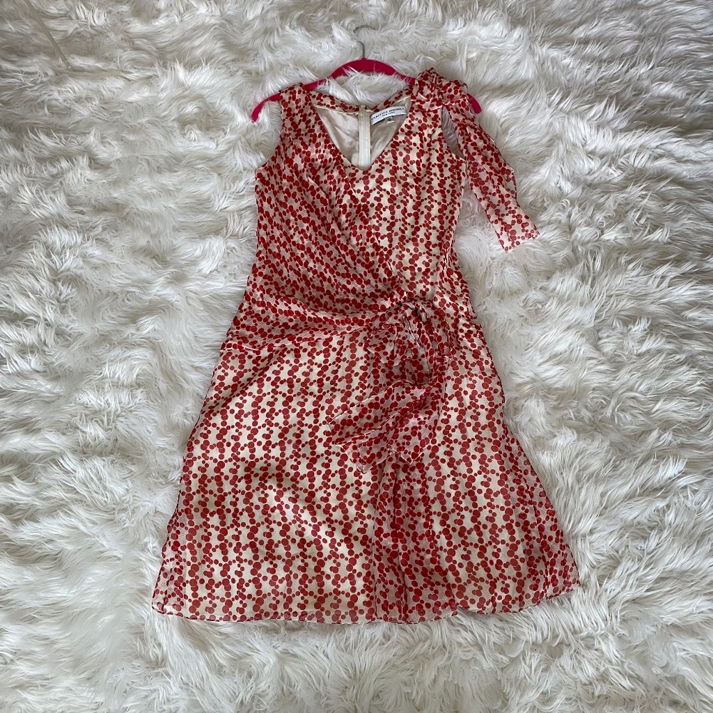 CAROLINA HERRERA Red Polkadot Sleeveless Dress